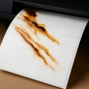 scorched inkjet labels from being printed on a laser printer